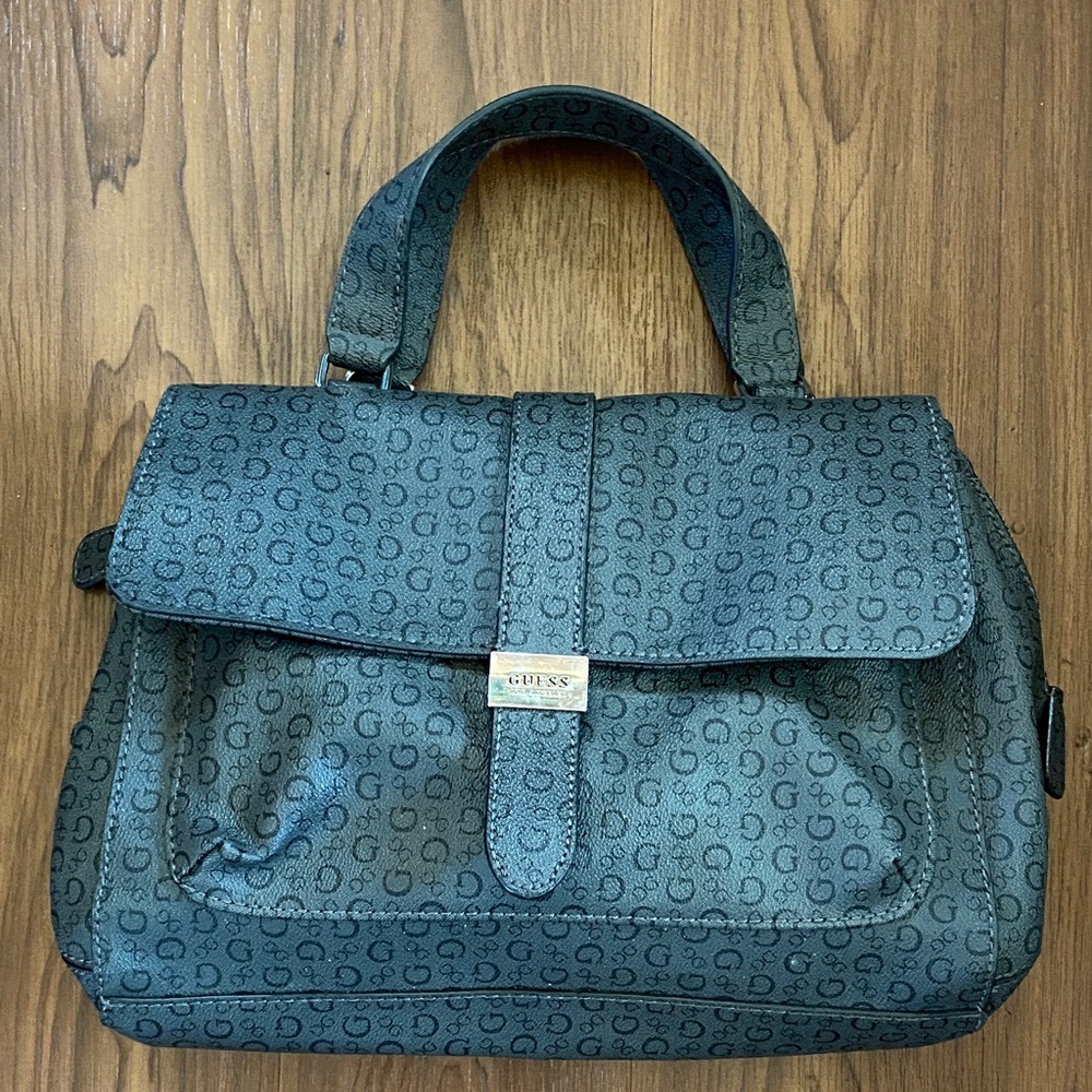 Guess Teal Monogram Shoulder Bag